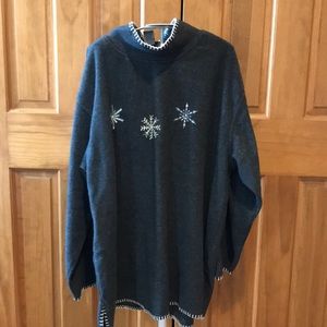Blizzit 22 W Pullover Fleece Snowflakes Grey